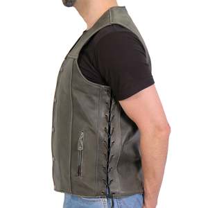 Chaleco de cuero de alta calidad para Hombre | Chaleco de motociclista al por mayor | Chaleco de cuero de motociclista Premium - Product Image 5