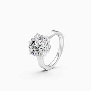 4.03 Ct Lab Grown Diamond Six Prongs Solitaire <b>Statement</b> <b>Ring</b> In 9K Yellow White And Rose Gold - Product Image 2