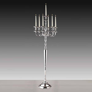 Candélabre à 5 bras en métal et aluminium de conception unique les mieux notées bougeoir fini argenté taille personnalisée décoration de table de mariage - Product Image 4