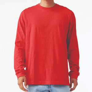 เสื้อยืดผู้ชายแขนยาวคอลูกเรือแบบเรียบง่ายเสื้อยืดผ้าฝ้ายออร์แกนิกสำหรับผู้ชายเสื้อยืดแขนยาวแบบยั่งยืน - Product Image 2