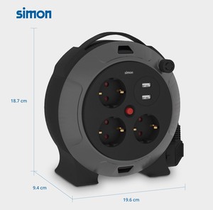 5m. Cavo prolunga estensibile 3 prese + 2 USB 3x1,5mm IP20 (Simon EX924301) - Product Image 4