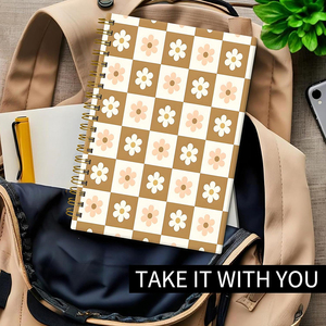 Cuaderno de Espiral con Tapa Dura, Ideal para Escribir, Trabajar, Oficina y Estudio, con Diseño de Margaritas - Product Image 4