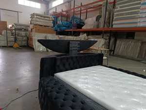 Modern TV Lift Upholstered Bed Set <b>Cushioned</b> Headboard <b>Storage</b> Base King Size Fabric Apartment Bedroom Furniture for Hotel Villa - Product Image 3