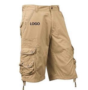 Pantalones cortos informales con cinturón para exteriores, pantalones cortos Cargo de tela de algodón de verano, estampado liso, pantalones cortos de talla grande con diseño personalizado al por mayor - Product Image 2