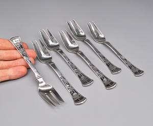 Elegant Silver Plated Brass and Steel Fork Set <b>Mirrored</b> Stainless Material Durable for Daily Dining Special Occasions Serving - Product Image 6