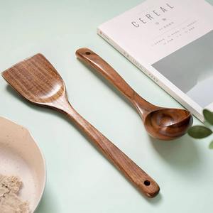 Espátulas de cocina utensilio de madera para agitar, mezclar, freír alimentos, espátula de madera, juegos de utensilios de cocina combinados - Product Image 4