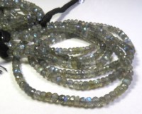 Perles Rondelles Facettées de Labradorite Naturelle et Grenat de Haute Qualité, 4,50-5 mm, Fil de 13 pouces, Multi-Éclats, Certifiées CNAS, Sans Gemmes