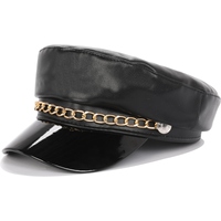 Gorra de Visera Estilo Marinero de Lana Personalizada con Borde de Cuero para Bandas de Marcha, Desfiles Históricos y Fiestas