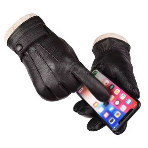Trendy Genuine Leather Touch Screen <b>Gloves</b> for Winter Outdoor Daily Use-Soft Driving Fashion - Product Image 6