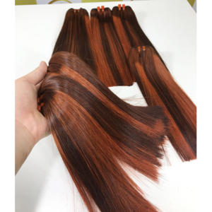 PIANO ORANGE HD LACE FERMETURE TRANSPARENTE 100% DENSITÉ FERMETURE SUPER QUALITÉ COULEUR PERSONNALISÉE CHEVEUX VIETNAMIENS - Product Image 5