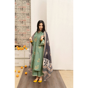 Mesdames Kameez Shalwar New Trendy Summer Lawn Dress Broderie A-Line Party Wear Straight Shalwar Kameez Low quantité minimale de commande Natural - Product Image 3