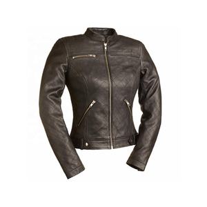 2024 recién llegado abrigo de cuero negro de talla grande chaqueta de moto de invierno para mujer ropa deportiva para actividades de carreras de motos - Product Image 1