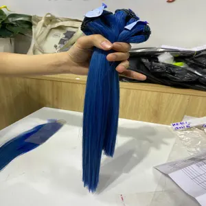 Tengah malam biru 100 rambut manusia bundel ekstensi mentah Remy Natural Vendor DHL gaya Top warna gelombang bahan berat ganda halus