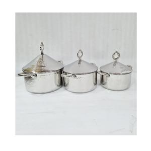 Casserole en acier inoxydable avec différentes tailles Ensemble de trois aliments servant marmite à des prix raisonnables - Product Image 3