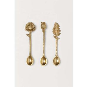 Vente en gros de couverts à salade décoratifs en métal à poignée en boucle dorée en acier inoxydable cuillère à salade de restaurant de service au design de luxe - Product Image 2