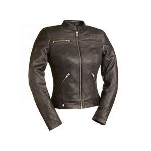 Moda cómoda-marrón cremallera moto PU chaquetas de cuero a prueba de viento Slim-Fit Moto Biker Motorcycle Gear - Product Image 1
