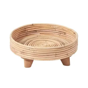 Plateaux de service en rotin tissé à la main, vente en gros, plateaux de rangement de Table à manger pour exposition de boissons aux fruits - Product Image 6