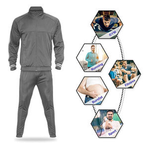 Nouveauté Survêtements pour hommes 2 pièces Full Zip Athletic Gym Jogging Sweatsuits Slim Fit Plain Blank Sweat Suit pour hommes - Product Image 6