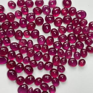 Commercial Quality 2-5 Cts Oval <b>Shape</b> Heat-Treated Reddish Pink Natural African Ruby Cabochons Loose Gemstone for Factory Buyers - Product Image 2