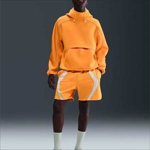 Sudadera con Capucha de Felpa de Algodón Grueso para Hombre, Hombros Caídos, Lisa, Sin Cordones, Informal, Diseño Urbano de Invierno, Estampada - Product Image 1