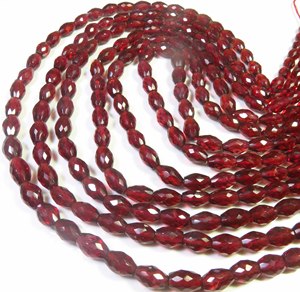 Cuentas de Granate Rojo Natural de Mozambique de Alta Calidad de Gems Valley, Hilo de 18 Pulgadas, Perforadas en el Centro, Facetadas, Corte en Forma de Lágrima, Sueltas - Product Image 4