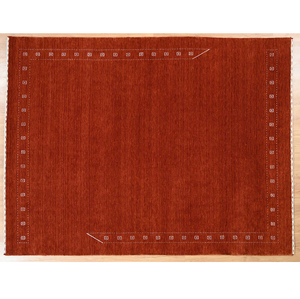 Alfombra Gabbeh de Lana Hecha a Mano, Color Borgoña, Naranja, Terracota, Estilo Vintage, Rojo Óxido, Alfombra Grande para Piso, Decoración Acogedora para el Hogar - Product Image 1