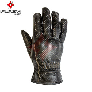 Gants de moto en cuir véritable de base pour hommes, perforés, respirants, été, personnalisés avec le nom de l'équipe, imperméables, sport - Product Image 5