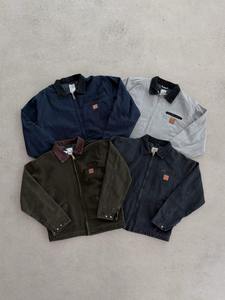 Chaqueta Americana de Trabajo de Peso Pesado con Cierre J97 Detroit, Corte Corto y Amplio, Estilo Casual con Cuello Alto, Prenda Exterior de Lona Lavada - Talla XS - Product Image 3