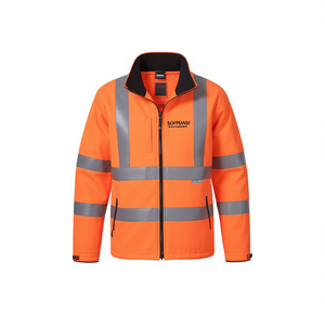 <b>High</b>-<b>Visibility</b> Orange <b>Softshell</b> Safety <b>Jacket</b> for Prevention - Product Image 2