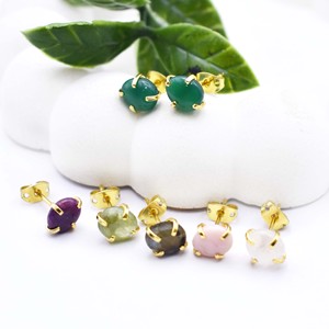 Boucles d'oreilles à tige en pierre de lune à la main bijoux en pierres précieuses, clous de pierre de naissance polis lisses, cadeau romantique pour elle - Product Image 6