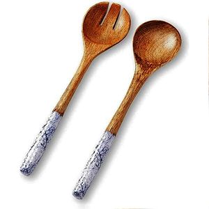 Servidores de Ensalada de Madera de Mango y Acacia, Hechos a Mano, Ecológicos, Anticorrosivos, Utensilios de Cocina para el Hogar y Restaurantes - Product Image 4
