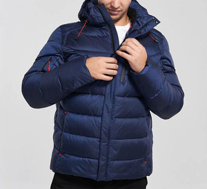 Chaqueta Acolchada de Invierno para Hombre, con Capucha, Cierre de Cremallera, Relleno de Algodón, Color Rojo, Personalizable, OEM, al por Mayor, Unisex, Cálida - Product Image 1