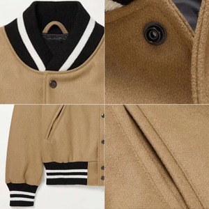 Chaqueta Universitaria sin Cuello para Hombre, Invierno, Cómoda, Cortavientos, Estilo Letterman, Tela Ligera de Lona, Precio Razonable, Recubierta - Product Image 3