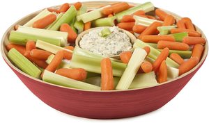 Intérieurs naturels Spun Bamboo Chip & Dip Plat fait à la main Red Spun Bamboo Chip and Dip pour servir des aliments Snack Ustensiles de cuisine - Product Image 6