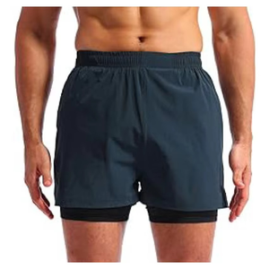 Best Selling Polyester Summer Running Athletic Workout <b>Shorts</b> Double Layer Custom Sublimated Men <b>Gym</b> <b>Shorts</b> With Pockets Comfort - Product Image 2