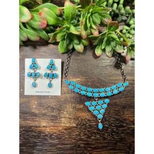 Fine Jewelry <b>Set</b> Geraldine James Kingman Turquoise & Sterling <b>Silver</b> <b>Necklace</b> - Product Image 1