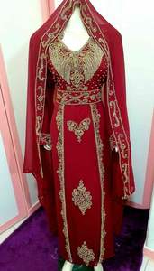 Beautiful Moroccan Traditional Muslim Caftan New Design Handwork Stone Beads Colorful Modest Nylon/Polyester Lightweight Abaya - Product Image 4