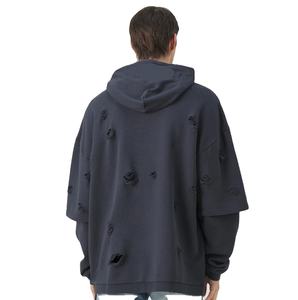 2025 Nueva Sudadera con capucha Vintage desgastada para mujer 100% algodón de gran tamaño ropa de calle larga de secado rápido y transpirable para invierno - Product Image 3