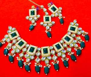 Collier en cuivre vintage d'inspiration indienne ensemble de diamants classiques cadeau de bijoux de mode plaqué or 14 carats élégant - Product Image 6