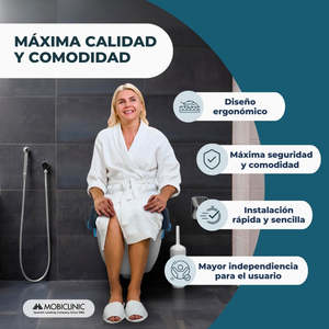 Mobiclinic Rio 11 cm elevador de asiento de inodoro azul suave para suministros de terapia de rehabilitación - Product Image 5