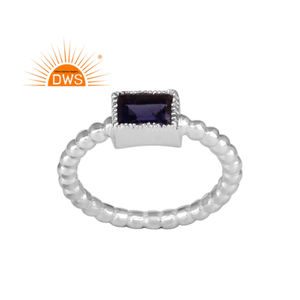 Anillo de declaración de piedras preciosas de iolita Natural de plata de ley fina de la mejor calidad, joyería de diseño personalizado para mujer, regalo para ella - Product Image 1