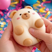 Jouet Squishy Ours Mochi à Rebond Lent Anti-Stress Sensoriel à Presser Fait Main Cadeau pour Adultes Adolescents Bureau Vente en Gros OEM