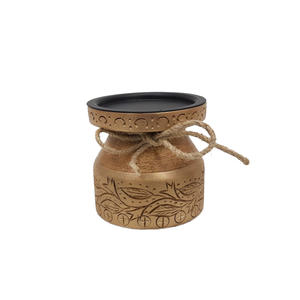 Soporte de pilar de vela de Metal de diseño elegante acabado dorado para el hogar iluminación de mesa de Navidad decoración hecha a mano personalizada a granel - Product Image 2