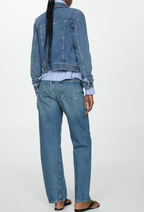 Chaqueta vaquera XL de moda de calle para mujer, elegante corte corto de longitud corta con cierre de botones, diseño de chaqueta vaquera de gran tamaño con relleno de algodón - Product Image 3