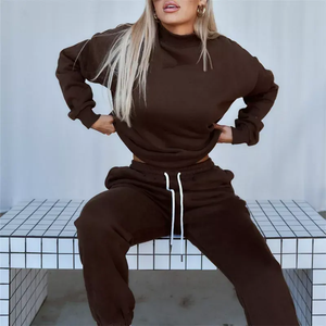 Survêtement unisexe en molleton technique personnalisé pour couples, sport, hiver, rue, jogging, sweat-shirt uni, 2 pièces, femme, été, automne - Product Image 2