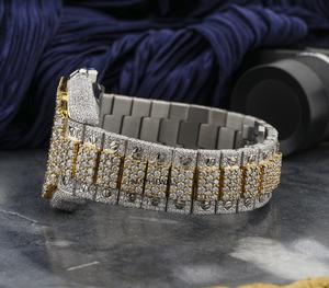 Reloj de Lujo con Incrustaciones de Moissanita en Dos Tonos, Reloj de Pulsera Automático con Diamantes VVS1 Estilo Hip Hop - Product Image 4