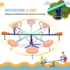 Balançoire à bascule Outsunny pour enfants de 3 à 8 ans avec rotation à 360 °, en acier et PP, 192x60x60 cm - Product Image 5