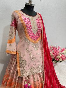 Designer élégant broderie séquence travail indien pakistanais haut Lehengas Dupatta ensemble traditionnel élégant porter pour les fêtes - Product Image 2