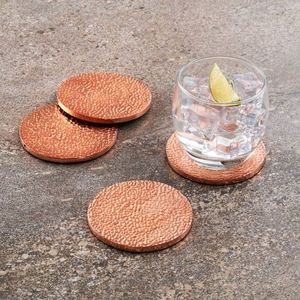 Dessous de verre traditionnel en métal martelé avec travail en émail pour mariage indien pendaison de crémaillère festival table à manger décor cadeaux - Product Image 1