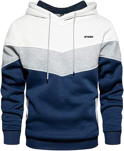 Ondra เสื้อสเวตเตอร์ลำลองมีฮู้ดของผู้ชาย, เสื้อแฟชั่นแขนยาวผ้าฟลีซแบบสวมหัวมีกระเป๋า - Product Image 2